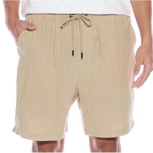 NWT ONIA Men’s Air Linen 6” Pull-On Short | L | Sand | Casual, Easy Comfort!